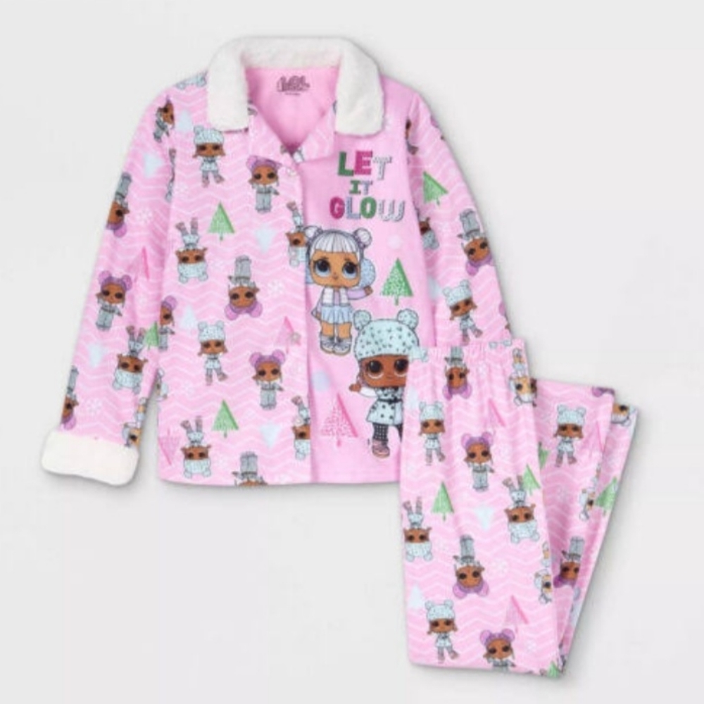 Girls' L.O.L. Surprise! 2pc Pajama Set - Pink-Fit & Style SZ XS (4/5) FREE Pants